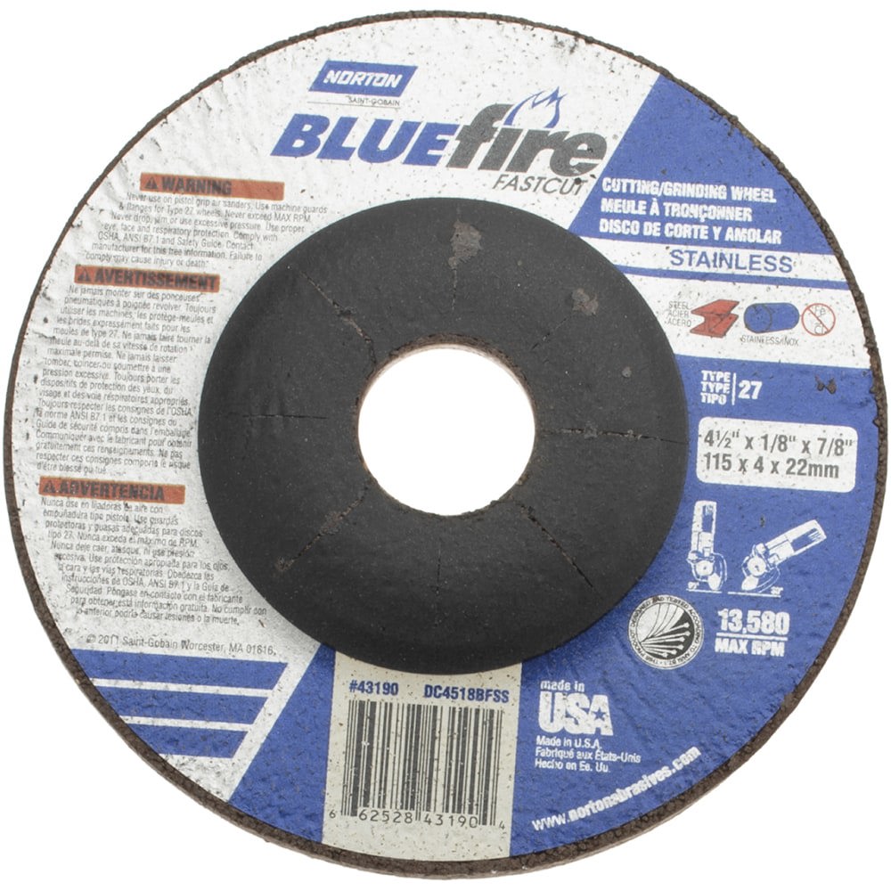 Depressed Grinding Wheel: Type 27, 4-1